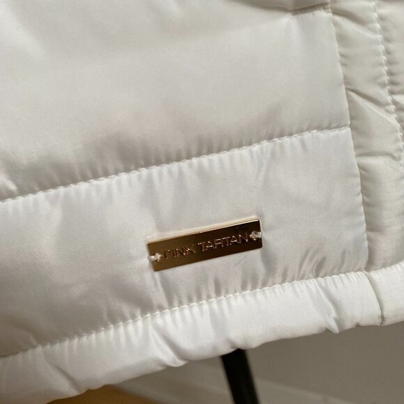 PINK Tartan BNWT White Full Zip Puffer Vest - Picture 2 of 9